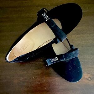 DIOR BLACK VELVET CHILDREN'S BALLERINA, 33